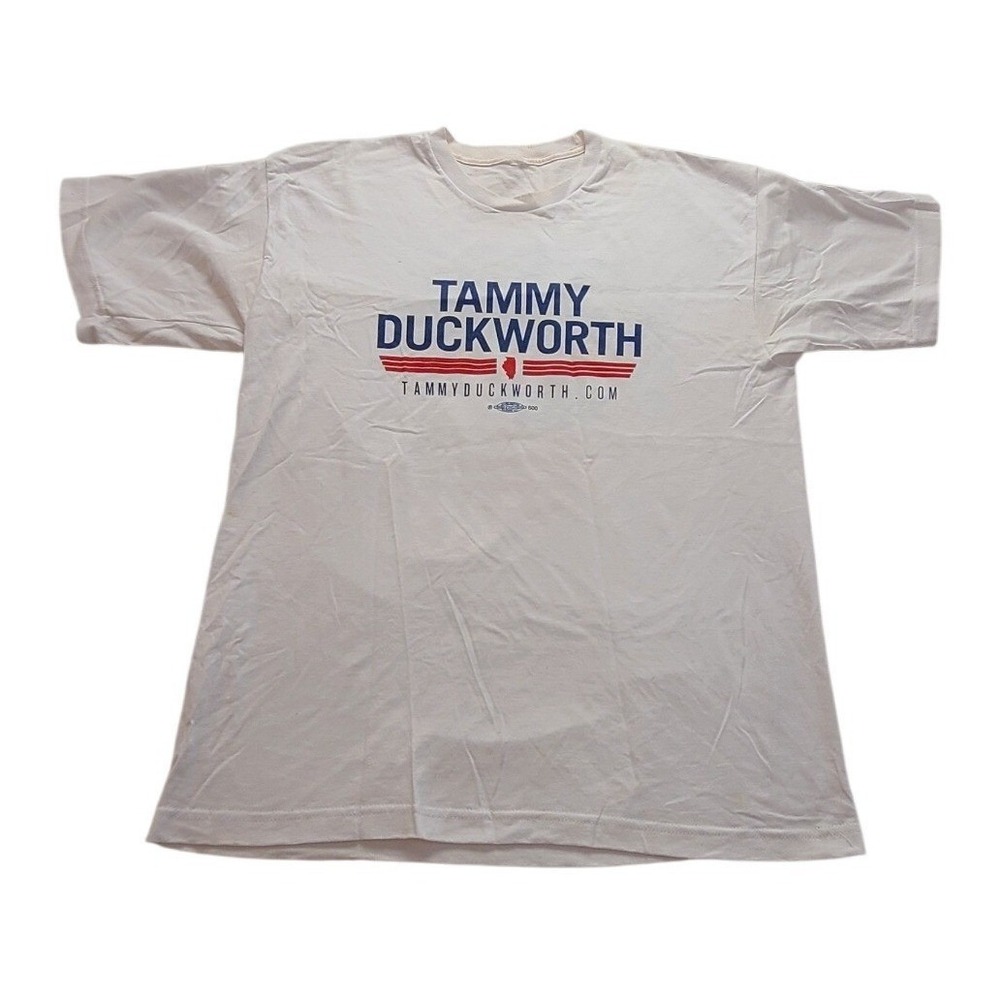 Tammy Duckworth Illinois Political Campaign T-Shirt White Men's Large Streetwear